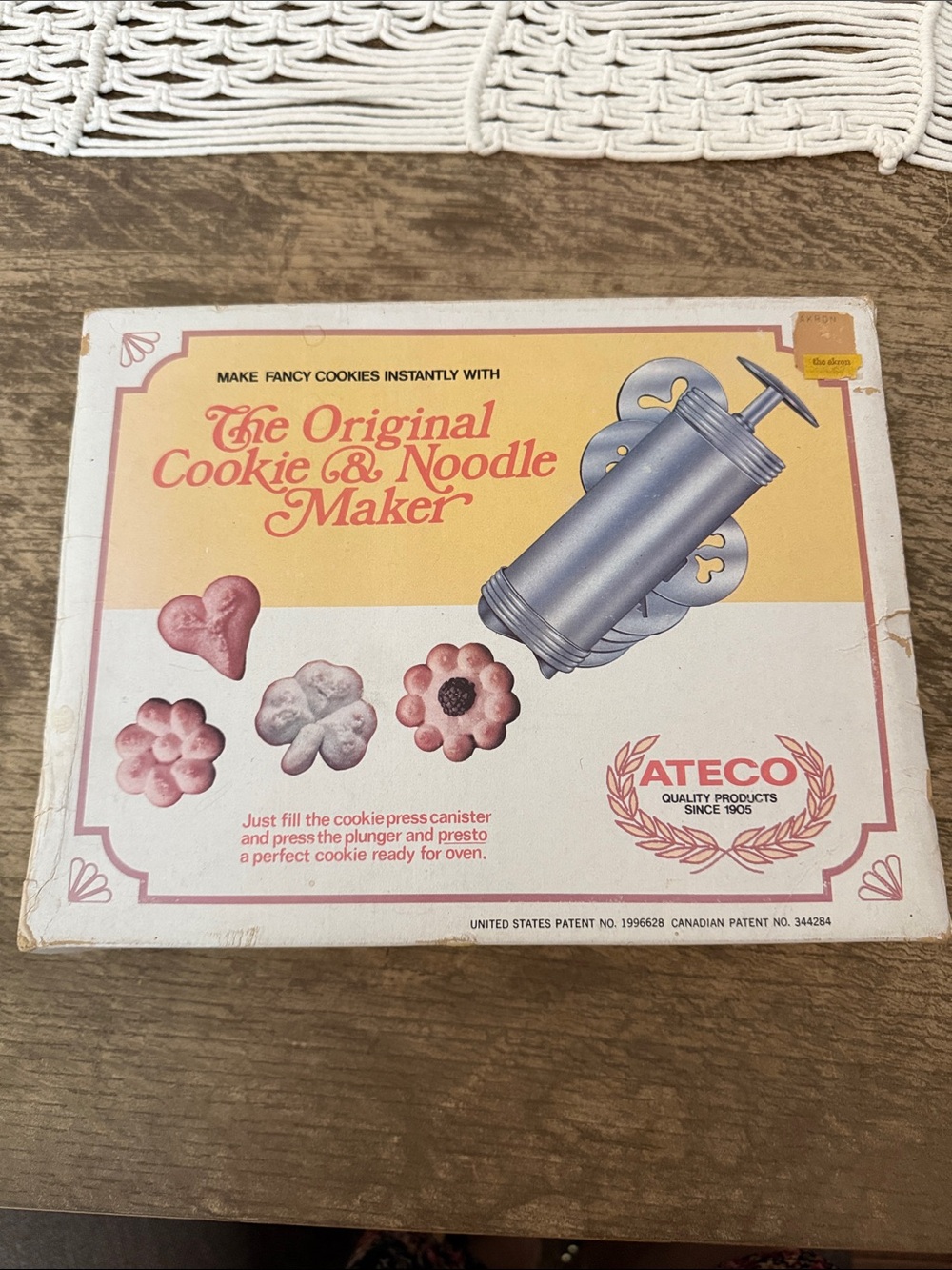 Vintage NIB Sealed Ateco Original Cookie & Noodle Maker Press